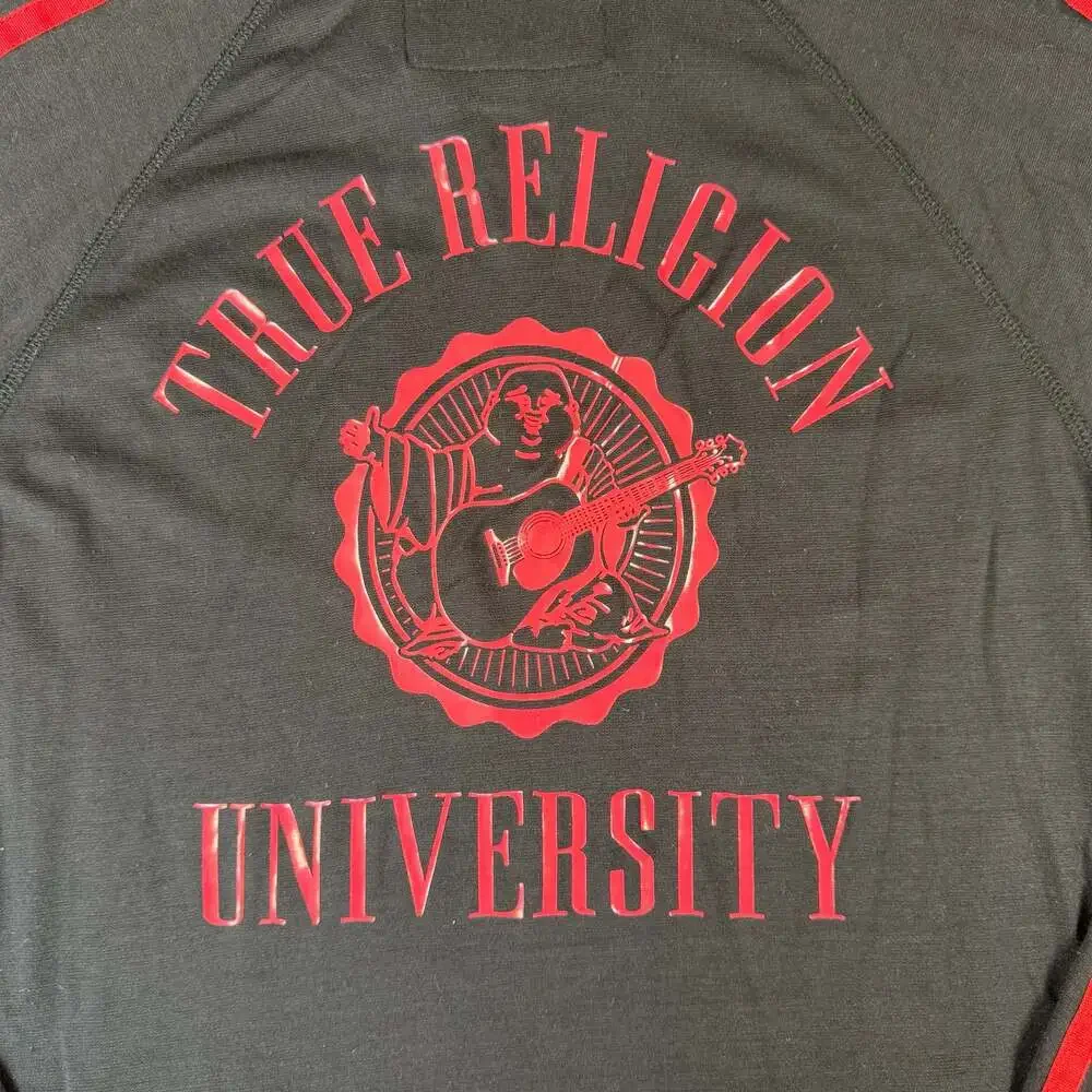 True Religion World Tour Black and Red Stripe Track Jacket XL